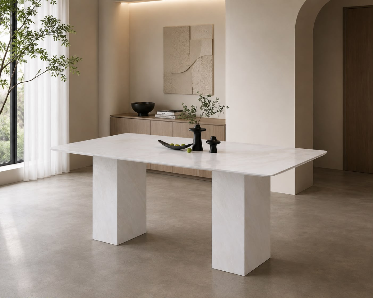 Bianca White Stone Dining Table