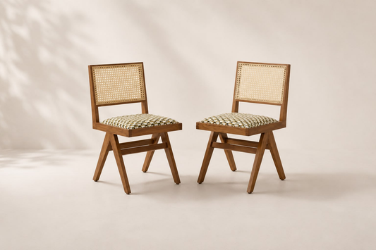 Accent Chair - Oak & Fabric